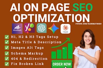 do wordpress on page SEO optimization with rankmath and schema markup for google