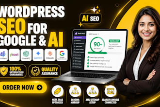 do wordpress on page SEO optimization with rankmath and schema markup for google