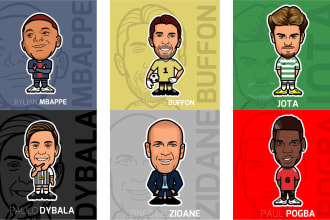 draw unique your favorit football player with my chibi style
