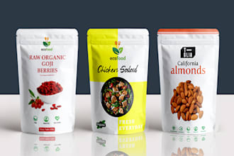 design a pouch label, pouch bag, pouch package or label design
