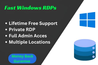 provide fast window rdp with one month free support