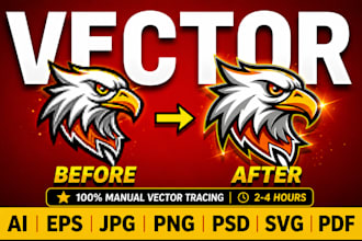 vectorize image or redraw logo manually to vector tracing