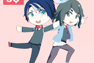 draw fullbody cute chibi for 5 dollars in 24 hours
