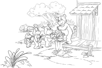 draw a simple black and white line art illustration for you