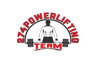 design best powerlifting team on the coast logo in 1 day