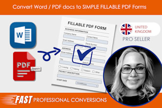create or convert fillable PDF form from word or PDF fast
