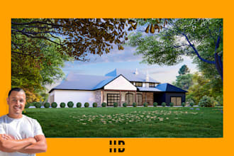 Top 5!  do architectural exterior rendering or 3d modeling by revit rhino archicad