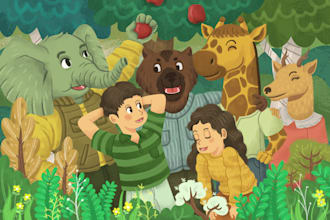 create an adorable children book illustration