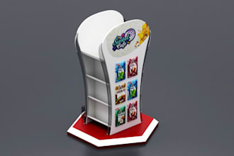 design posm, 3d product display, counter top and packaging