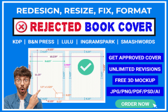 redesign, resize, edit, format and update your book cover