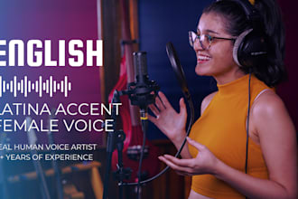 record an english voice over latina accent