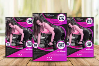 design perfect corporate, workout, gym, fitness flyer brochure and poster
