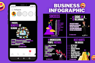 design unique instagram motivational, business infographics quotes