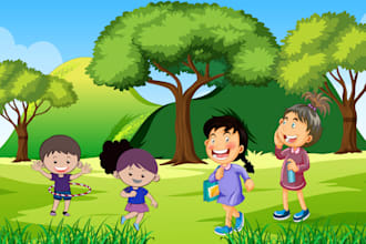 create kids illustration for children book