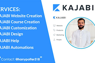 develop kajabi landing page, sales page, kajabi website, kajabi course website