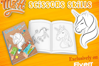 make a scissor skills coloring pages for kdp and for kids