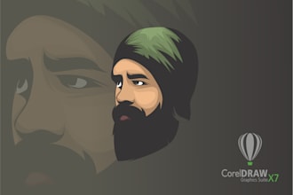 design cartoon headshot vector minimalist face avatar mascot, logo in your photo