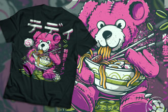 create t shirt japanese illustration for sticker apparel