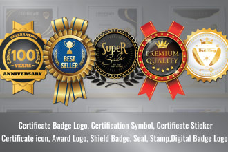 design certificate badge logo and certification symbol