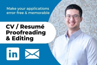 write, proofread, or edit your CV or resume