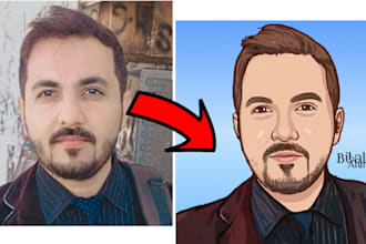 draw cartoon profile picture with signature