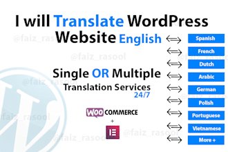 translate english to any language wordpress website