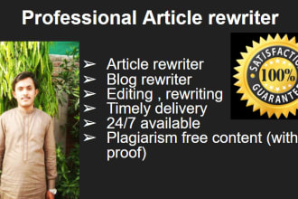 write or rewrite article into a unique content