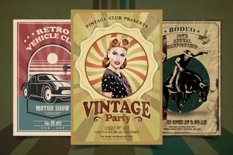design retro vintage flyer or poster