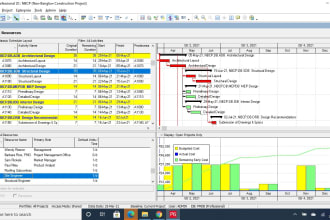 create primavera p6 schedule, gantt chart, resource, and budgeting