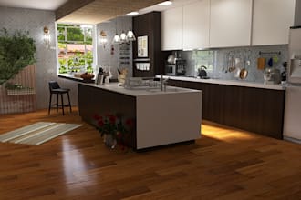 creat an interior design and realistic 3d rendring