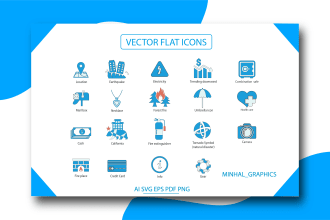 design awesome custom icons set for website and app