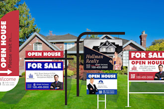 design real estate yard sign, billboard, outdoor banner,