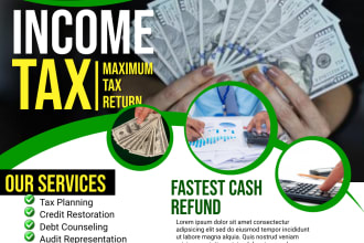 design tax, credit repair, business, instagram flyer post