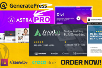 setup generatepress, divi customization or duplicate website