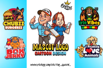 draw creative character and cute cartoon mascot logo design