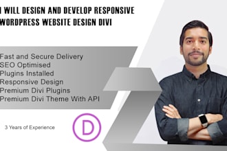 design, develop responsive wordpress website using divi theme or divi builder