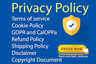 write terms and conditions, privacy policy, gdpr, legal page