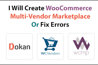create woocommerce multi vendor marketplace or fix error