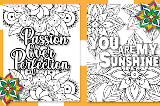 draw mandala coloring pages with inspirational quotes for amazon kdp