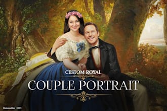 create a royal couple portrait in renaissance painting style