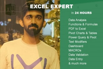 design excel graph, pivottable, analysis, dashboard, spreadsheet, macro urgently