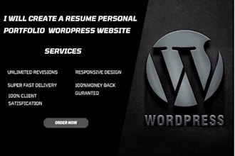 create resume personal portfolio wordpress website