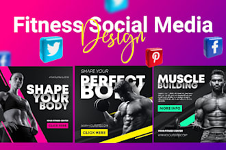 design dynamic fitness gym instagram banner ads