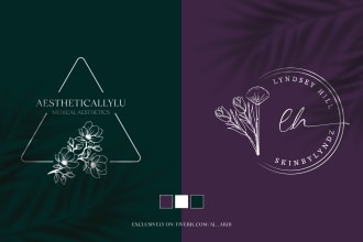make feminine hand drawn botanical spa boho logo with a branding kit