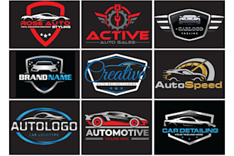 design unique creative logo luxurious car and auto shop