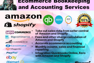 do ecommerce, amazon, shopify, bookkeeping,accounting in quickbooks online, xero