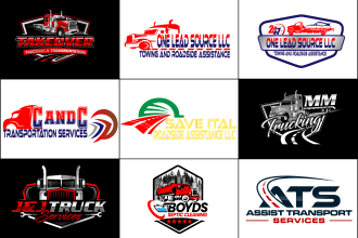 design towing auto trucking, transport, and logistics logo