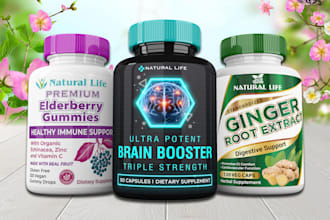 design product label supplement label and box packaging