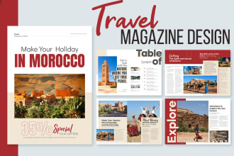 design creative travel brochure or travel magazine