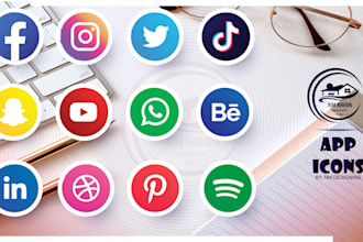 draw modern unique app icon for IOS and android